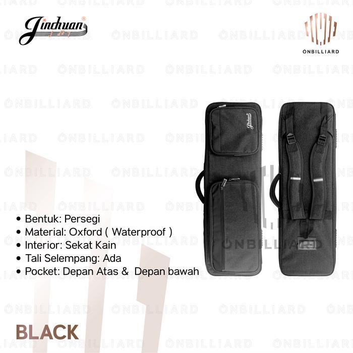 Jinchuan C-2234 Tas Stick Billiard 3X4 Cue Soft Case 3 Butt 4 Shaft 7 Lubang Sekat Kain Billiard