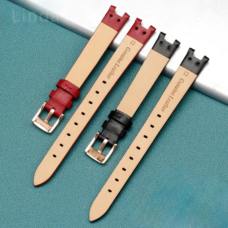 Genuine Leather Watch Strap for Anne Klein Concave Comfortable Soft Replace Women's High Quality