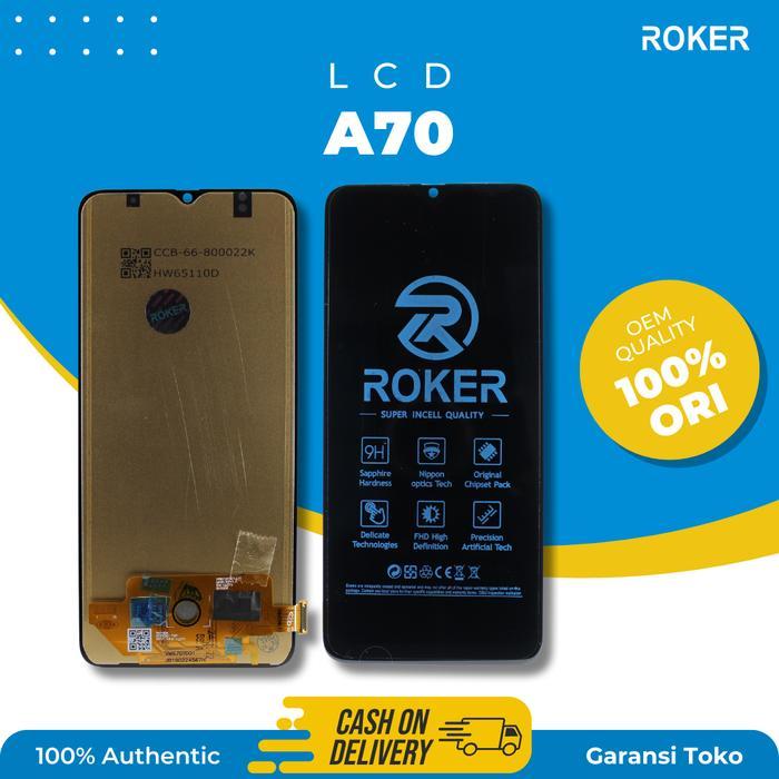 LCD TOUCHSCREEN COMPATIBLE SAMSUNG A70 / A705 / BUKAN OLED LCD TS FULLSET ORIGINAL BY ROKER