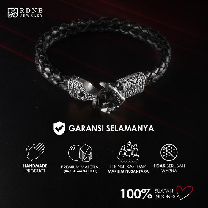 Sale Rdnb Jewelry - Segara Black Silver - Gelang Wanita/Pria - Batu Alam Natural - Gelang Casual