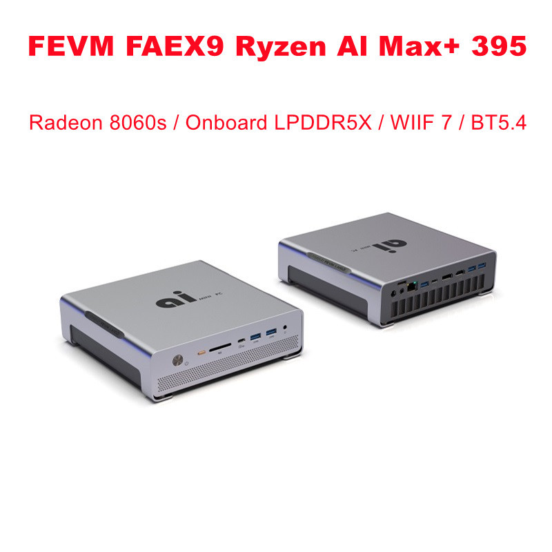 SZBOX MINI PC Ryzen Al Max+ 395 Radeon 8060s Onboard LPDDR5X M.2 2280 PCIE 4.0 7000MB/S SSD WIIF 7
