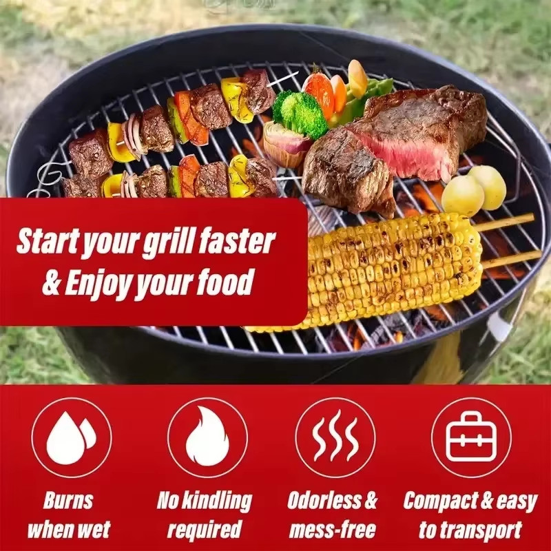 Waterproof BBQ Fire Starter Natural Wax Wood Strip Camping Fire Starter Wax Sticks for Outdoor