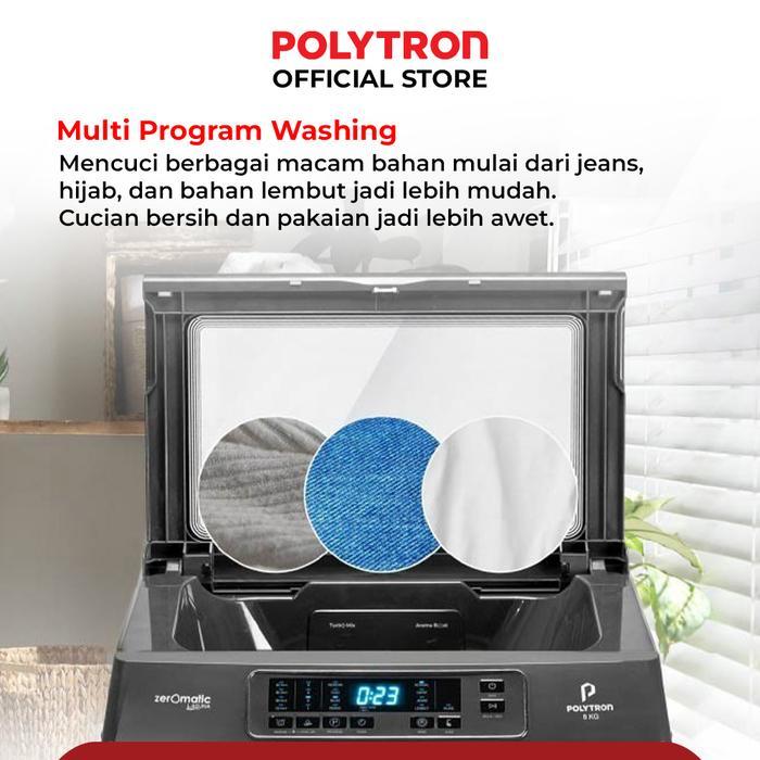 POLYTRON Mesin Cuci 1 Tabung Zeromatic Laguna Hijab 8 KG PAW 8028
