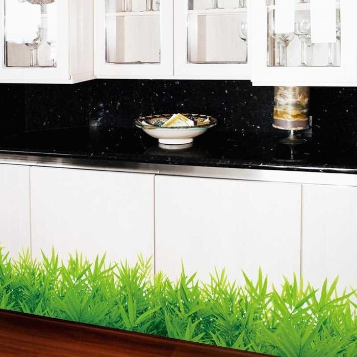 COD Stiker Wallpaper Dinding Dapur Kamar Tidur Mandi Model Rumput Hijau 3D Aesthetic Anti Air Dan