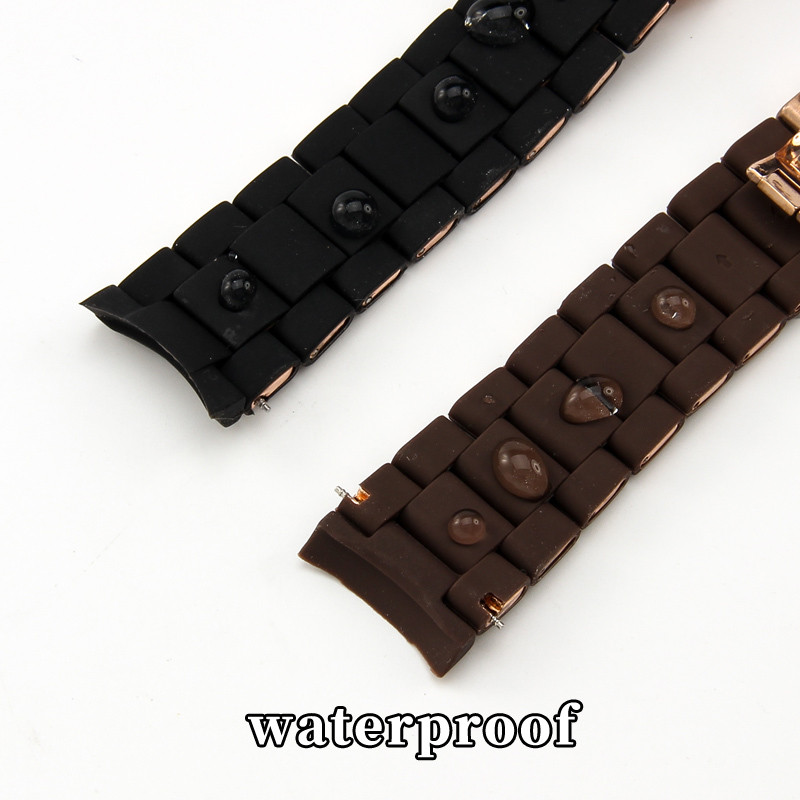 Rubber Silicone Steel Watchband for Armani Watch Strap Ar5890 AR5905 AR5906 AR5919 AR5920 AR5858