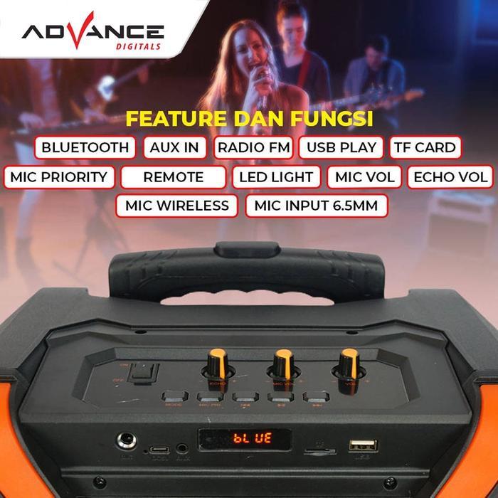 Advance Speaker Bluetooth Bass Outdoor Speakers KS-1221 Salon Aktif Bluetooth Full Bass Speaker