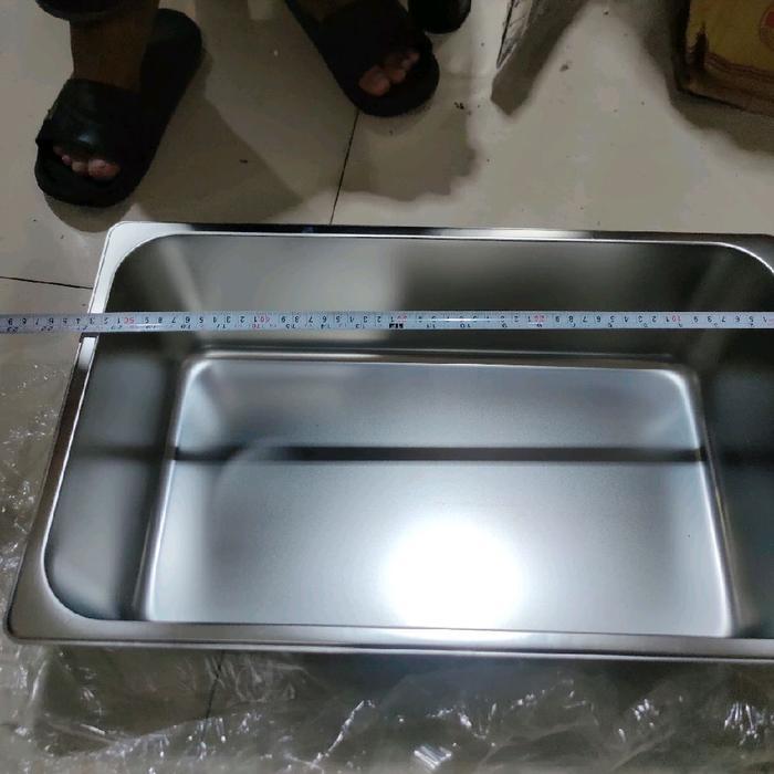 baskom stainless kotak 53 x 33 tinggi 15 non magnetik food tray