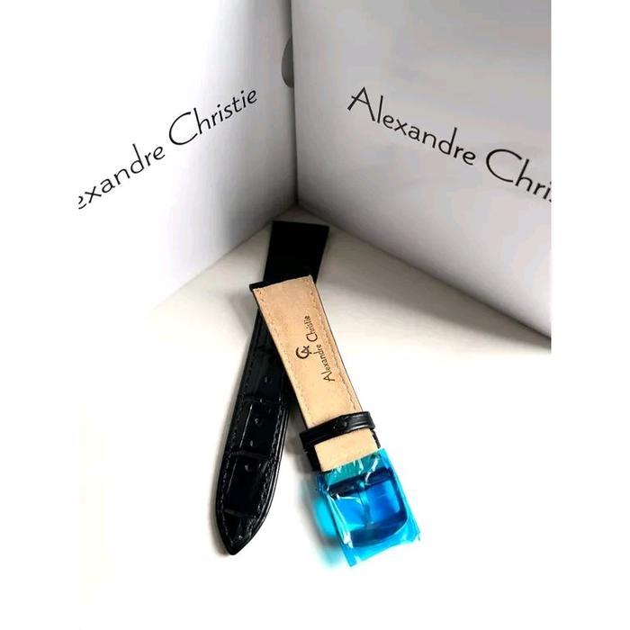 STRAP KULIT ALEXANDRE CHRISTIE MOTIF ORIGINAL / TALI JAM AC KULIT Hitam Coklat