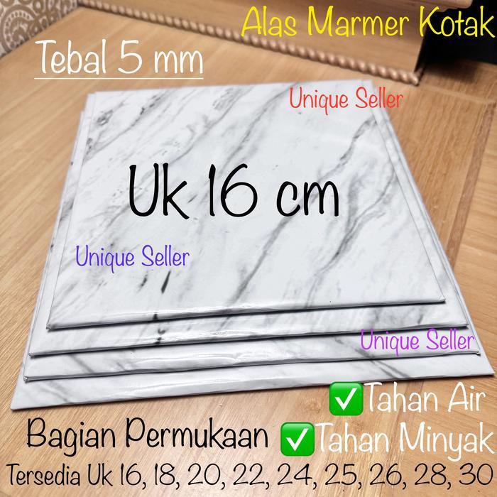 [Isi10] Alas Kue Tart Uk 16 18 20 22 24 25 26 KOTAK MARMER MARBLE WHITE PUTIH / Alas Kue Tart Kotak