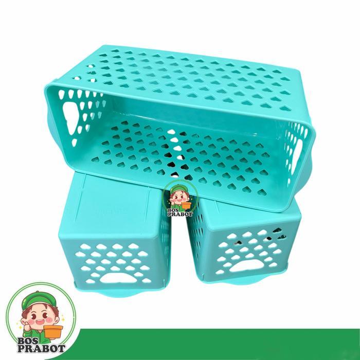 "New" KERANJANG PLASTIK SERBAGUNA KERANJANG AKSESORIS DAN BAWANG Penyimpanan Gagang keranjang