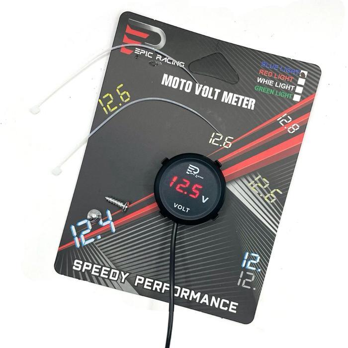 Digital Voltmeter Bulat Pengukur Aki Bulat Led Universal Motor #Gratisongkir