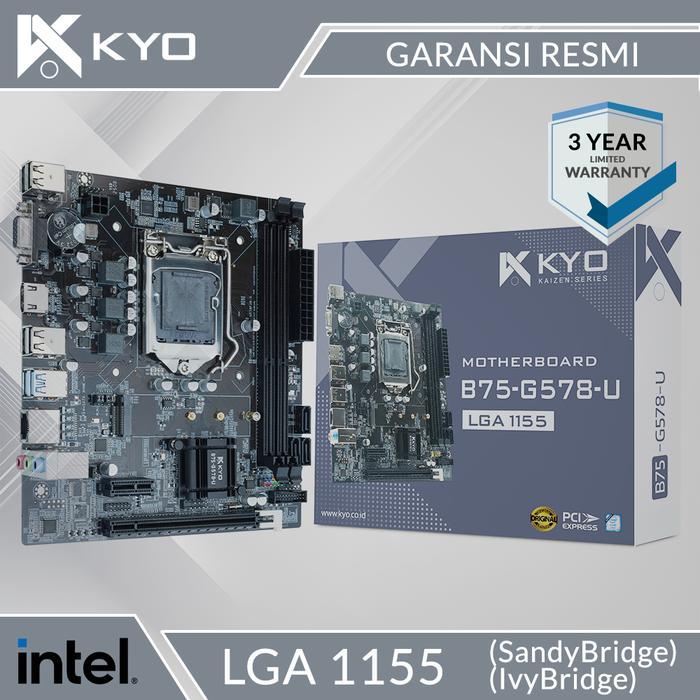 Motherboard KAIZEN B75 M.2 NVME LGA 1155 DDR3 B75 GARANSI RESMI 3 THN
