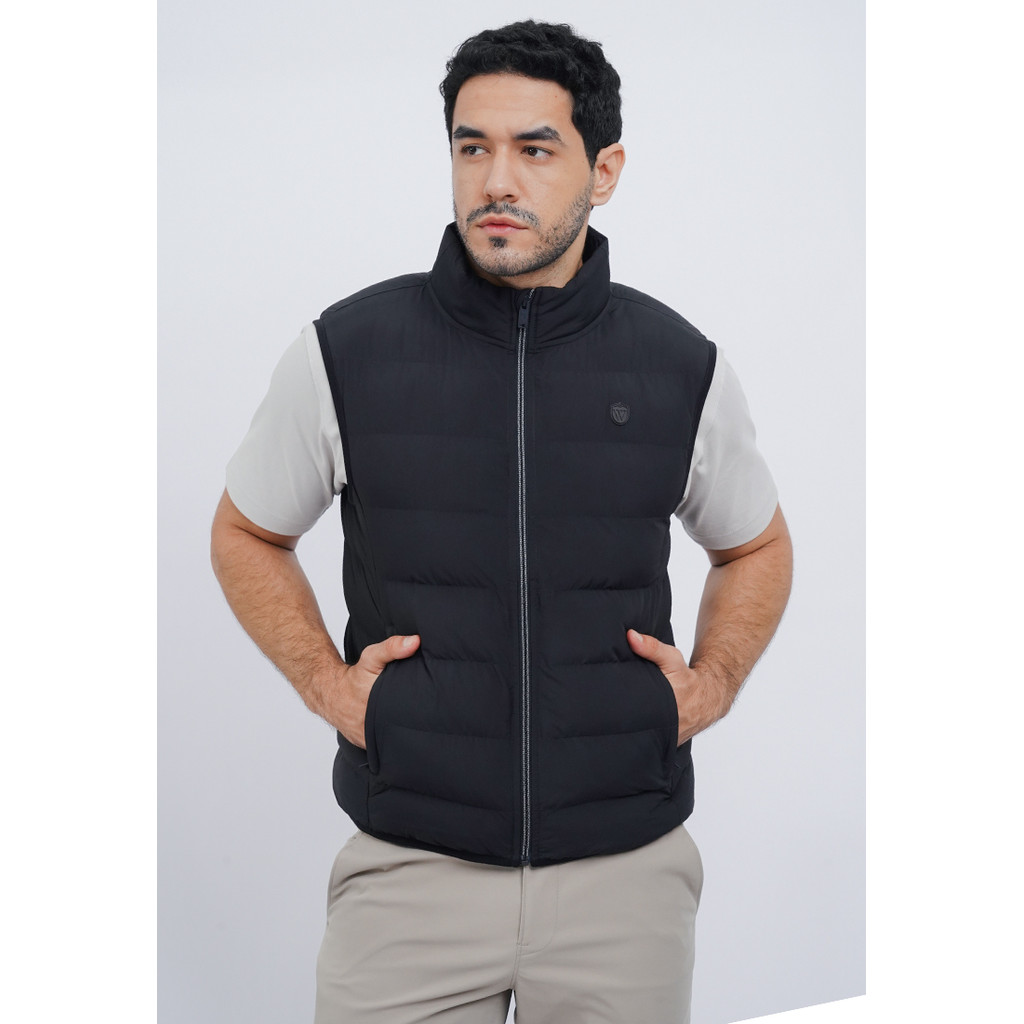 WOOD Water Repellent Quilted Vest 2-VSIOTD126E076 BLACK