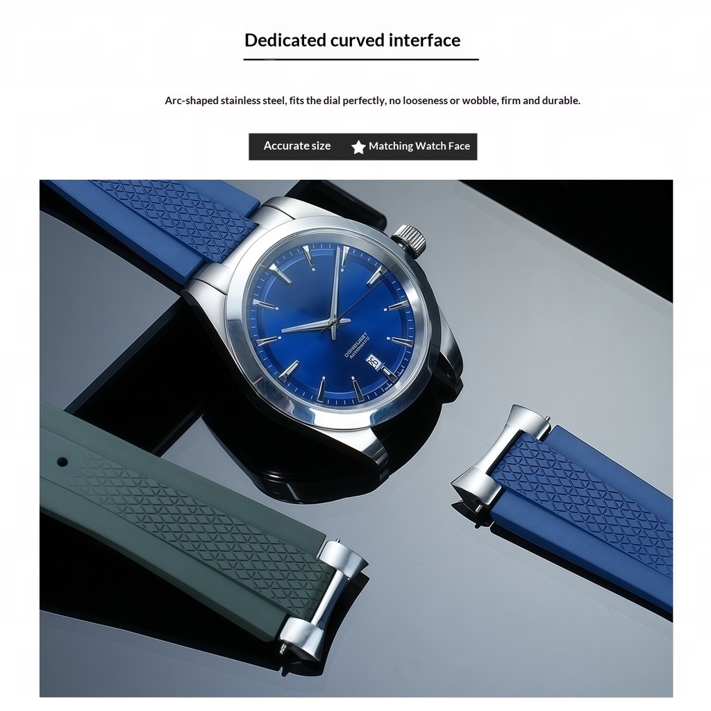 For Longines CONQUEST L3.830.4 Fluororubber Watch Strap L3830 Sport Diving Rubber Watchband
