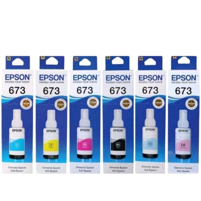 Epson 673 Tinta Original 1set For Tinta Printer L800 L805 L805 L850 L1800 Hitam