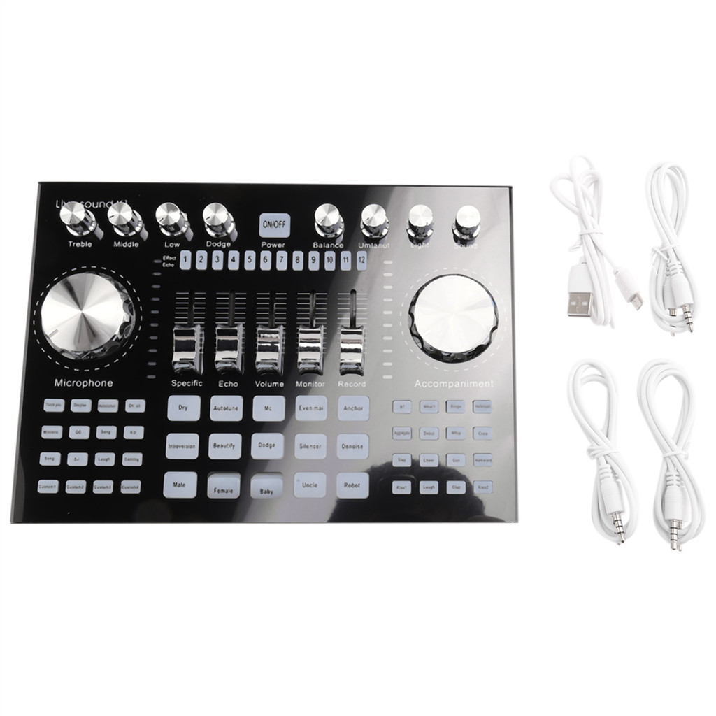 A40I K1 Live Sound Card Portable Bluetooth Sound Card Profession Adjustable Volume Audio for Music