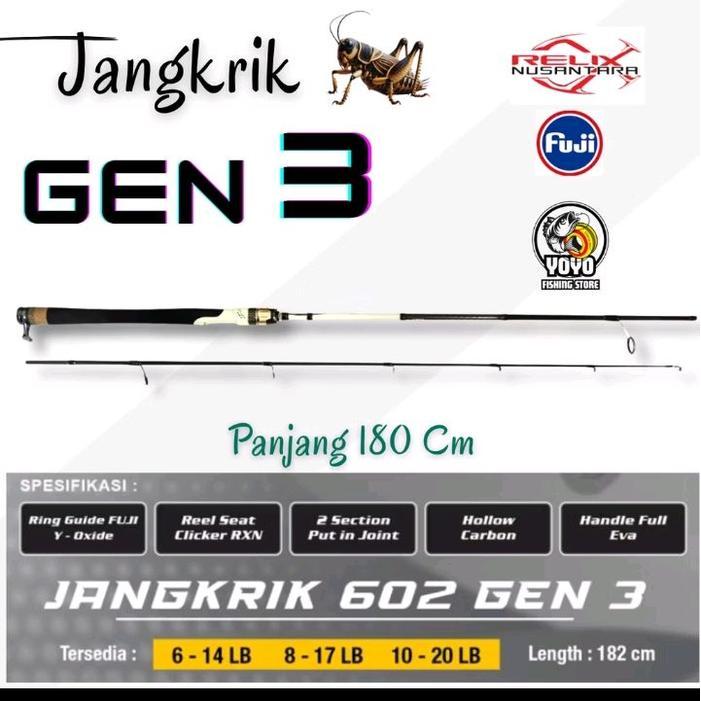 Joran Jangkrik Gen 3 Relix Nusantara 14 Lb - 17 Lb - 20 Lb ( 180 Cm) Pancing Reel Lure