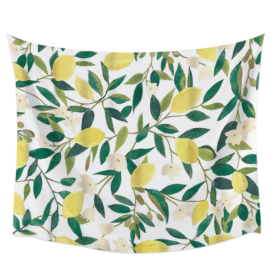 Lemon Leaf Flower Tapestry Wall Hanging Custom Boho Decoration Wall Tapestry Home Decor Tapestry