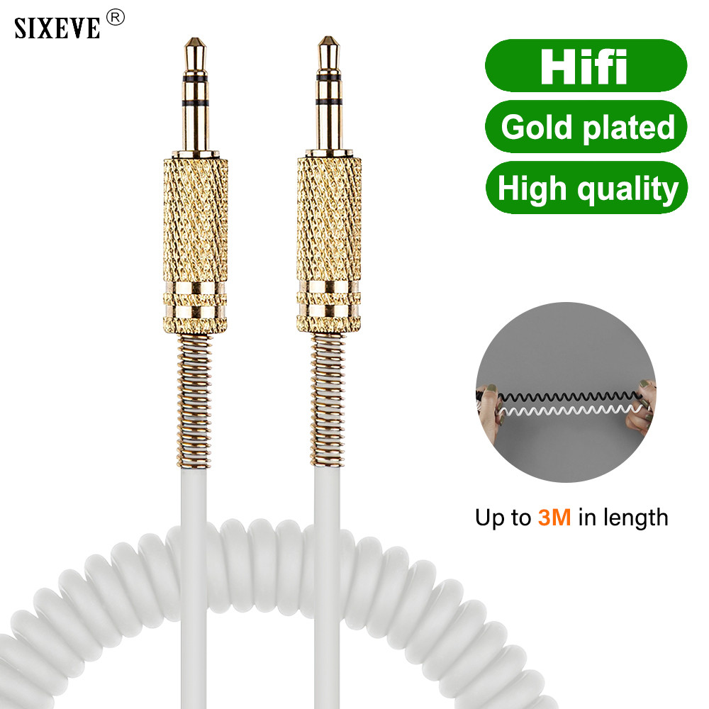 3.5mm To 3.5 mm Aux Cable For Marshall Acton 3 Kilburn 2 Speaker Headphones Car Spring Retractable