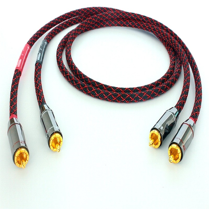 FEVER AUDIO CABLE, JAPANESE KANAMI DUAL LOTUS AUDIO SIGNAL CABLE, AMERICAN BUDWEISER RCA PLUG