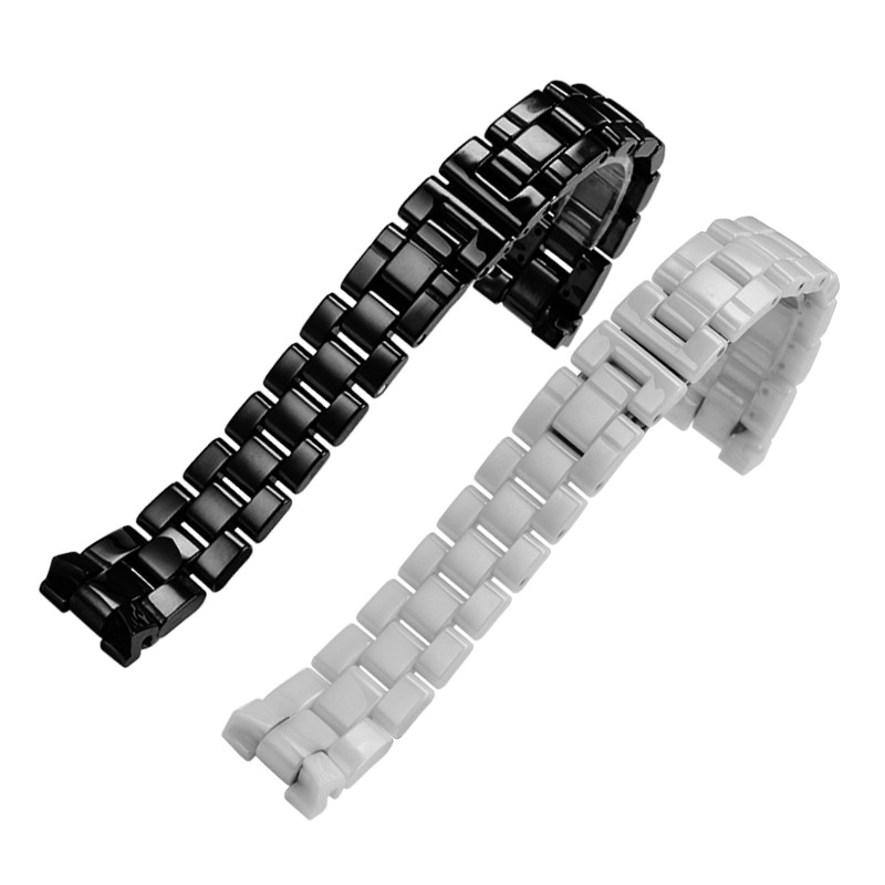 For J12 ceramics wristband women men watch strap bezel Ceramic case bracelet black white Fashion
