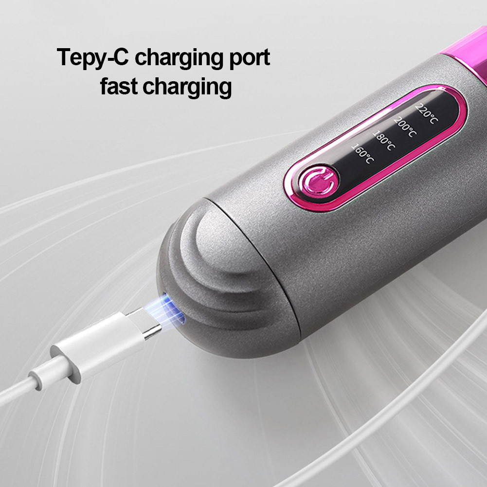 Cordless Hair Straightener Lightweight Hair Straightener Brush USB Rechargeable Hair Brush