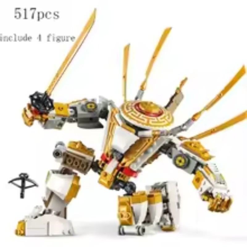 Great Golden Dragon Jet Fighter, Samurai Model, Building Block Toy Birthday Gift
