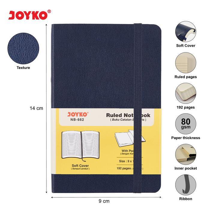 Joyko Notebook A6 SOFT COVER / Buku Catatan Garis Jurnal Agenda A6 Buku Kantong NB-662 *
