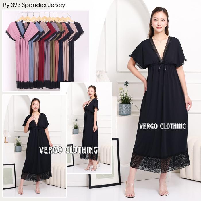 Vergo - EMILY Midi Dress [ PREMIUM ] Dress panjang Lingerie dewasa baju tidur wanita fit XXL jersey