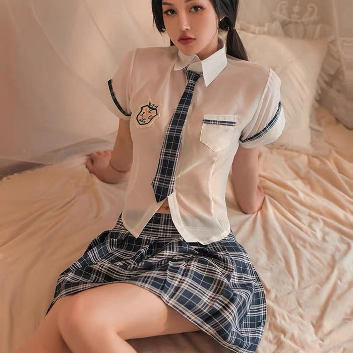 Diskon Lingerie Set Seragam Cosplay Student jepang Naughty lingeire Sexy A263 New
