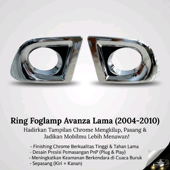 COVER RING FOGLAMP ONLY MOBIL AVANZA LAMA VVTI SILVER Car
