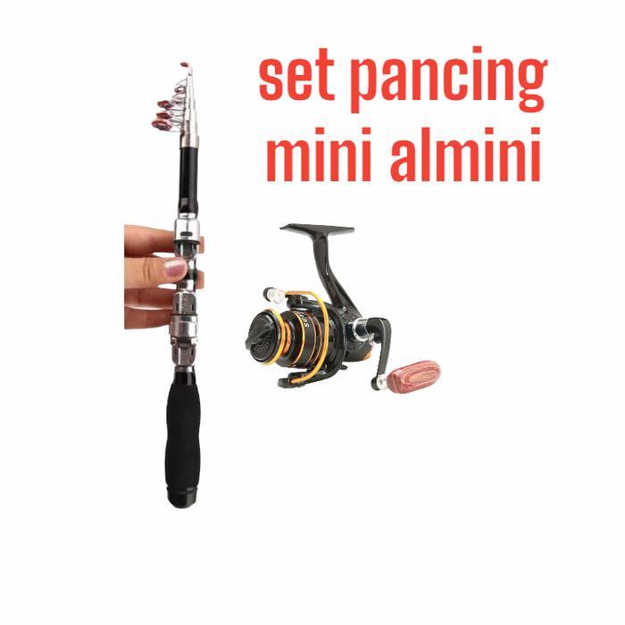 Set Pancing Mini Almini Joran Reel