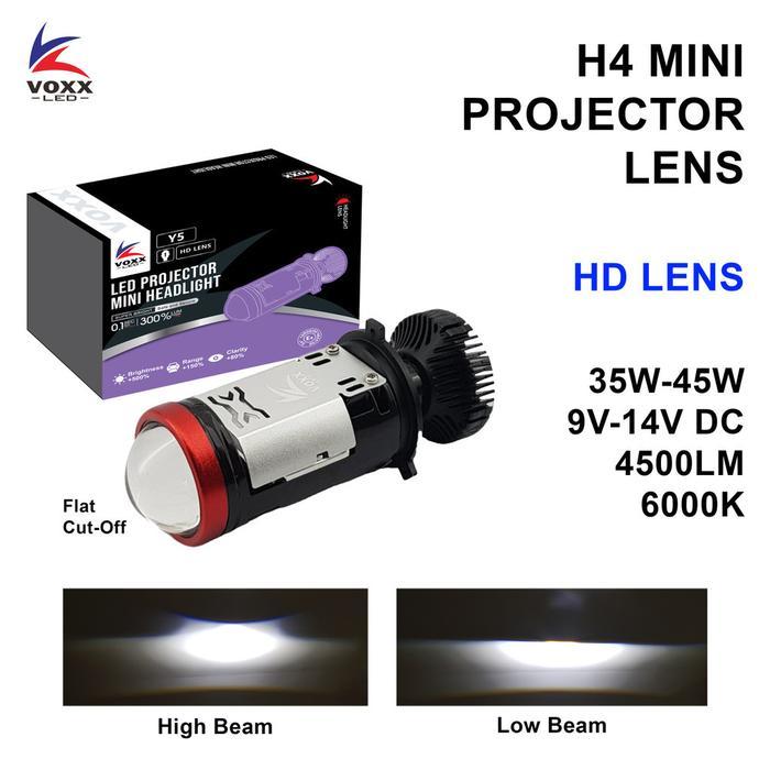 VOXX LED Lampu LED VOXX Y5 Mini Projie Bi-LED Laser H4 Hi-Lo 45W 4500LM Mobil Motor