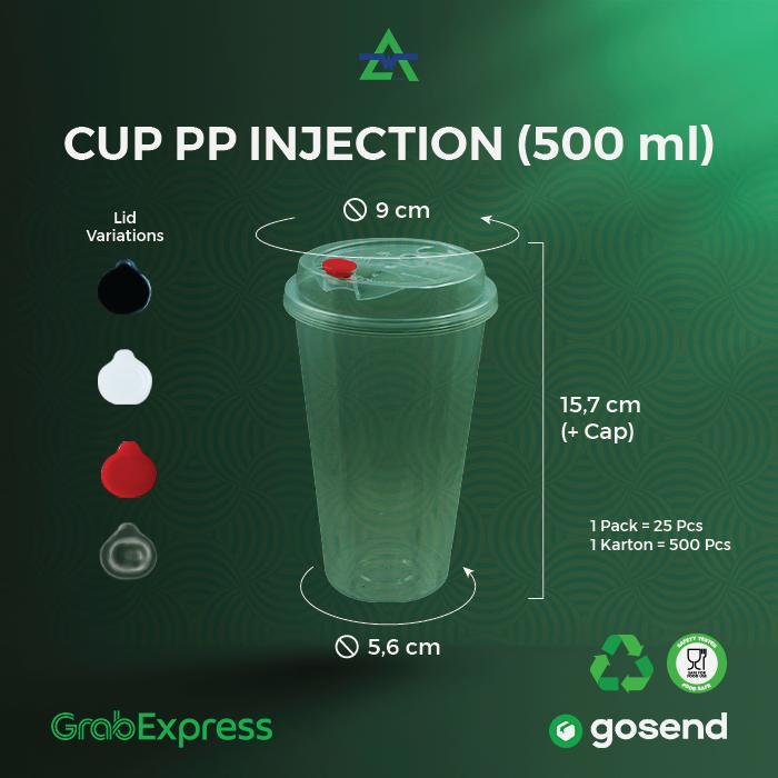 500Pcs - Pp Injection 16Oz / 500Ml - Cup Injection - Wingoh