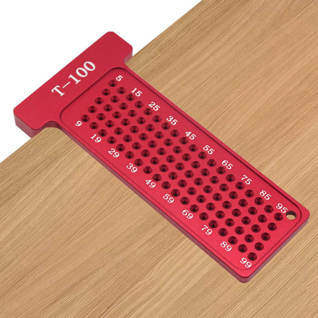 Woodworking Metric 100MM Precision Aluminum Alloy Pocket Ruler Marking Gauge Cross Calibration Cross