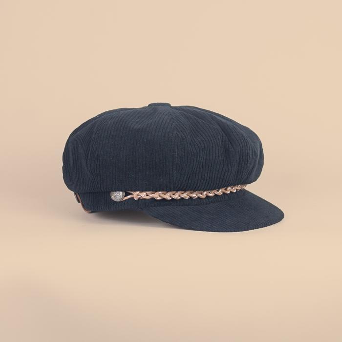 DIVINCES Newsboy Caps Sailor Fiddler Black Corduroy - Topi Vintage Hat Classic Wool Premium Dewasa