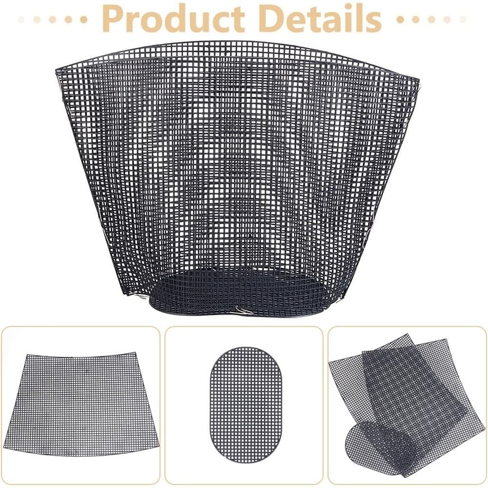 DIY Crafting Plastic Bag Mesh Grid Durable Black White Canvas Bag Sheets Bag Rug