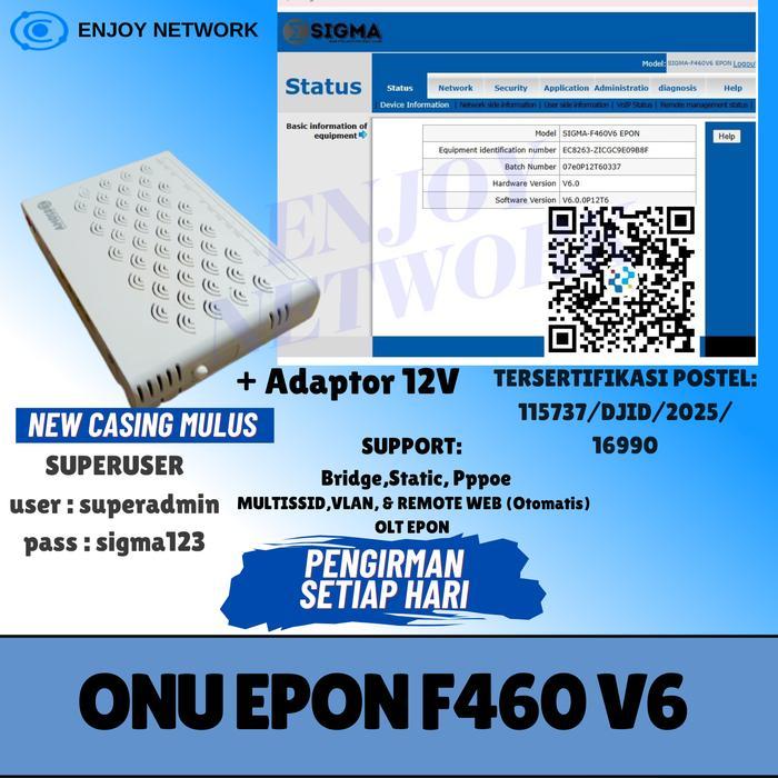 Onu Epon Sigma F460 V6 Dengan Adaptor