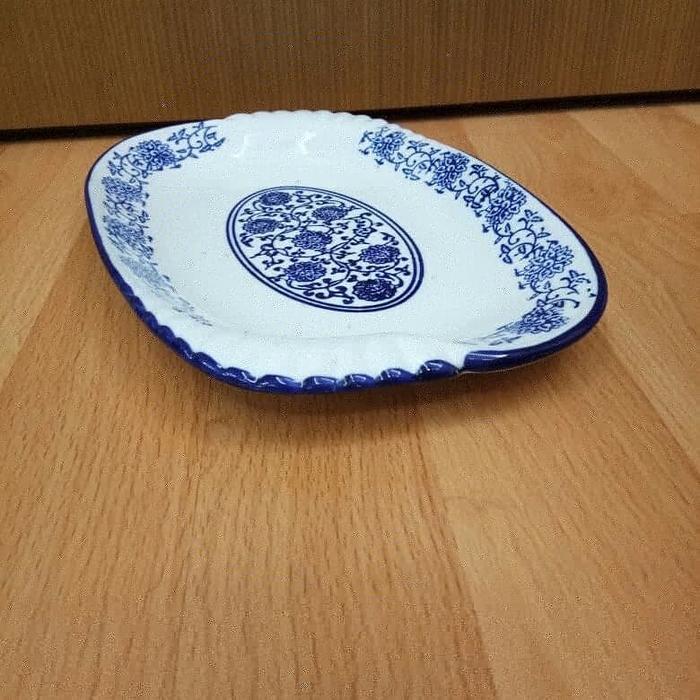 Piring Saji Keramik Persegi Semi Oval Kecil Ukuran 16 X 24 #Gratisongkir