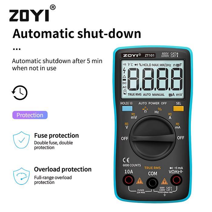 Krisbow - Zt101 Auto Multimeter Digital / Multitester / Avometer Original
