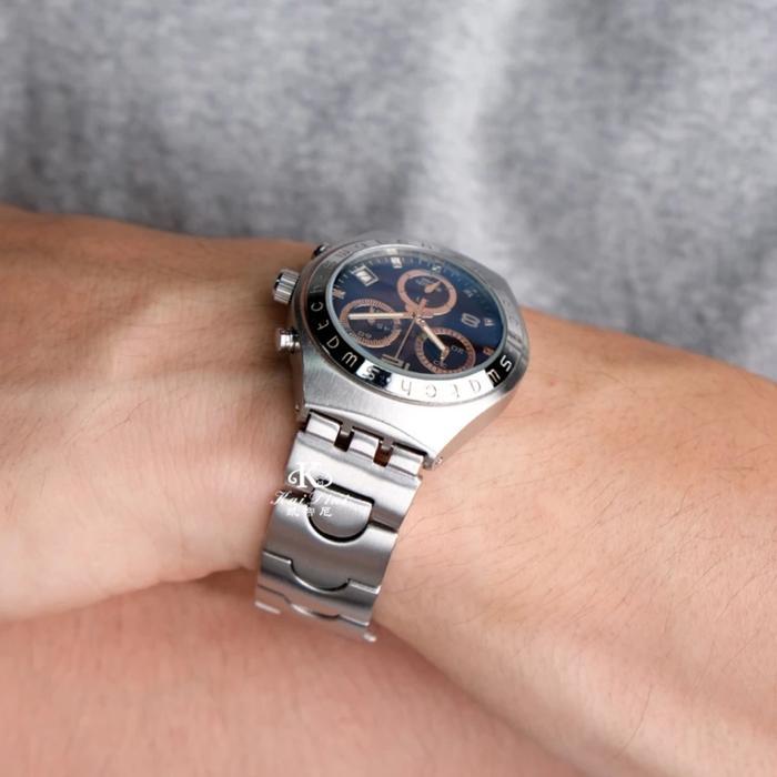 Tali Jam Tangan Rantai Untuk Swatch Irony Bracelet Solid Stainless Ukuran 17mm 19mm 23mm