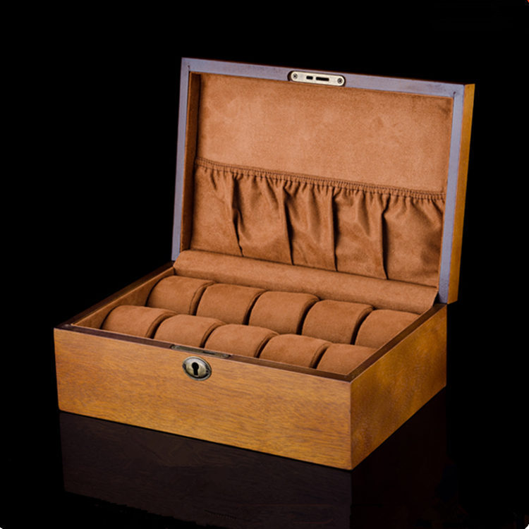 10 Slots Wood Watch Case Storage Box Luxury Solid Wood Watch Box Organizer Watch Display Watch