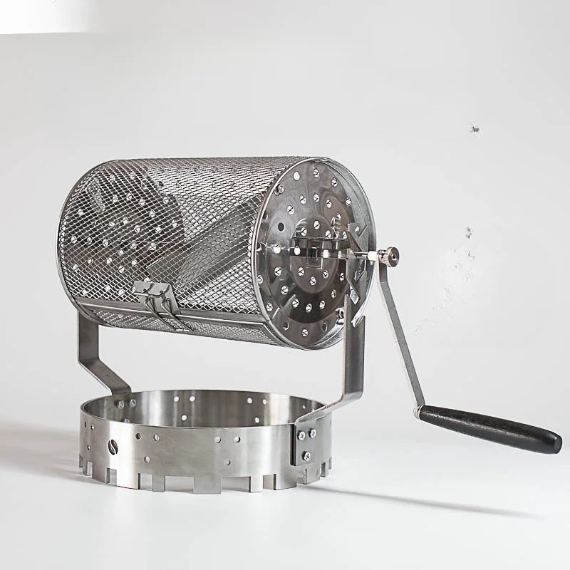 Hand Crank Bean Roaster Simple Square Direct Fire Manual Coffee Bean Roasting Cage Home Roasting