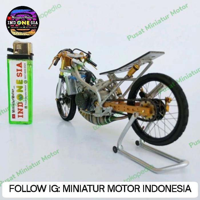 Diecast Miniatur Motor Drag Ninja Handmade 1:12