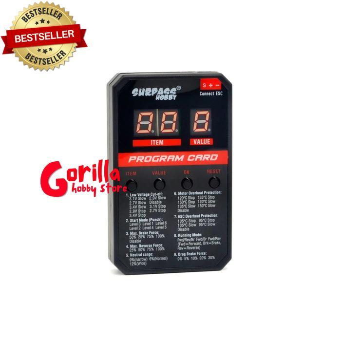 Surpass hobby program card untuk ESC rocket RC supersonic V2 45A 60A 80A 120A 150A brushless ESC