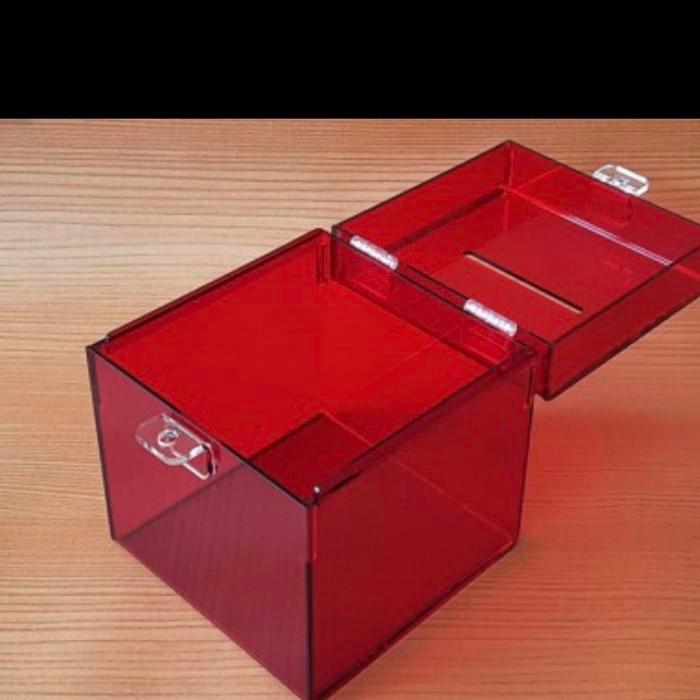 Akrilik Kotak Amal/ Kotak Saran/ Kotak Tip/Donasi/Saran Ukuran 15X10X15Cm Multifungsi Serbaguna Kayu