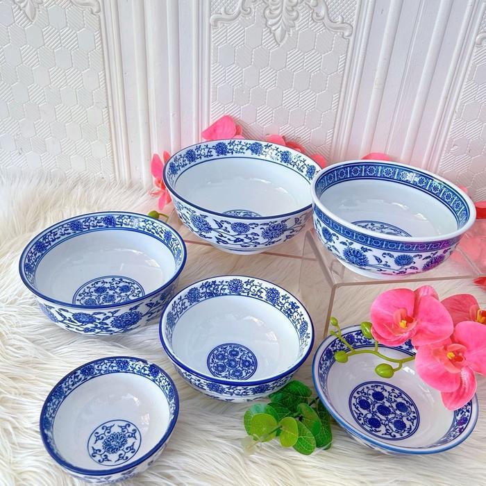 Mangkok keramik biru putih /mangkok bakso /anaka mangkok (harga 1 an)