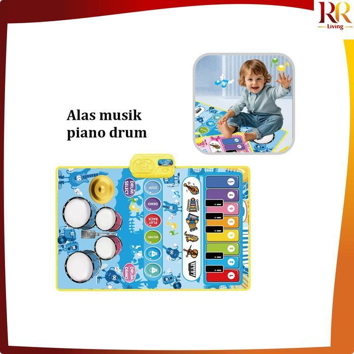 Terlaris [COD] RR M378 Mainan Edukasi Anak Playmat 2IN1 Music Mat Piano Drum / Mainan Anak Karpet