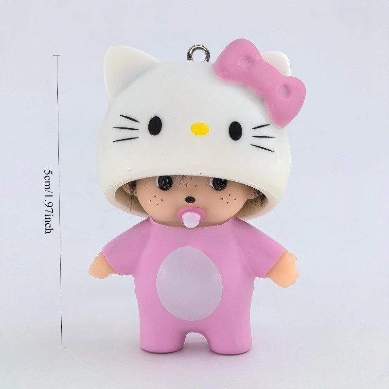Hello Kitty Keychain Phone Case Accessories Monchhichi Keychain Cartoon Cute Anime Female Products