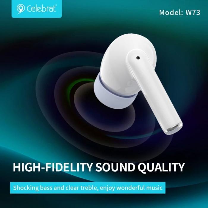 TWS Celebrat W73 Bluetooth Earphone Wireless Rich Bass and Clear Treble Bluetooth V5.4 Premium